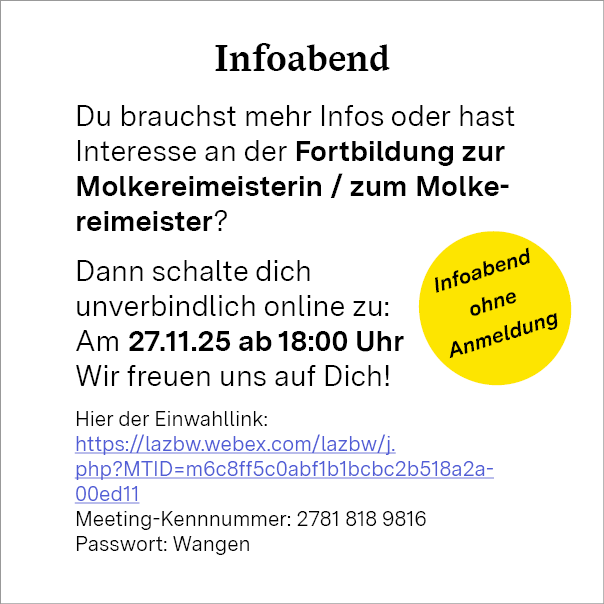 Infoabend zur Fortbildung Molkereimeister/in